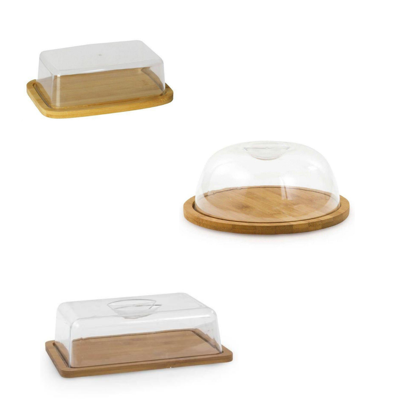 kit combo porta queijo frios manteiga bambu me decora casa
