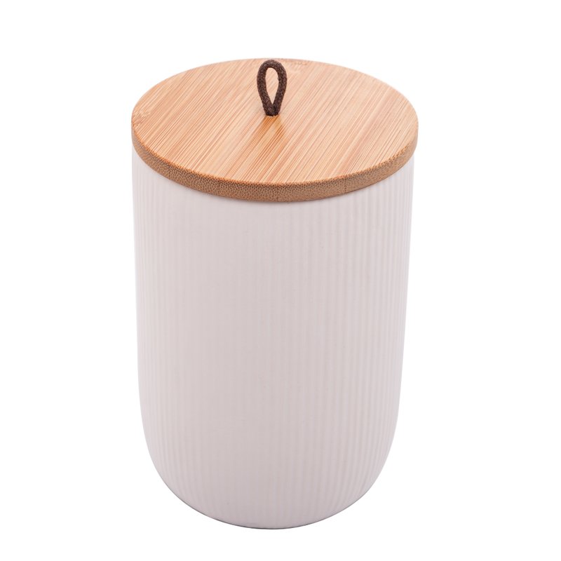 potiche ceramica tampa bambu lines branco 10 10 15 me decora casa
