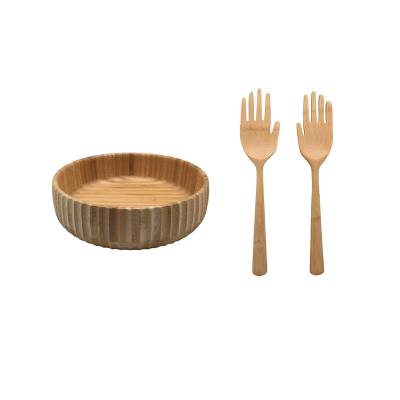combo kit bowl canelado G maos salada me decora casa