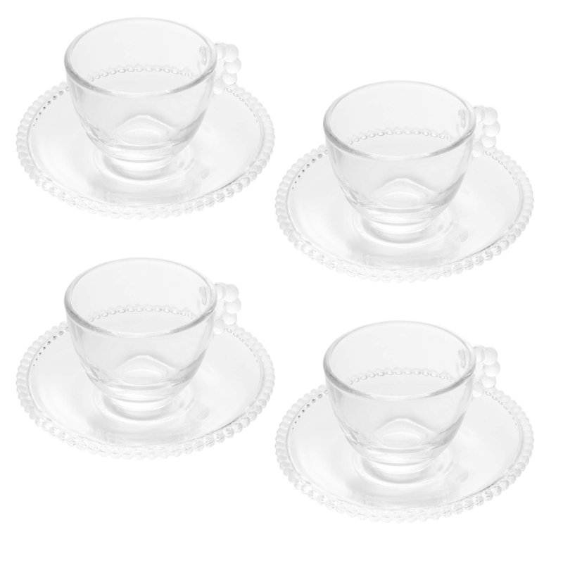 jogo xicara cafe pearl transparente wolff me decora casa