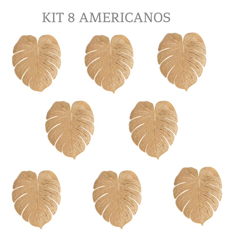 kit americano folha me decora casa 8 dourado