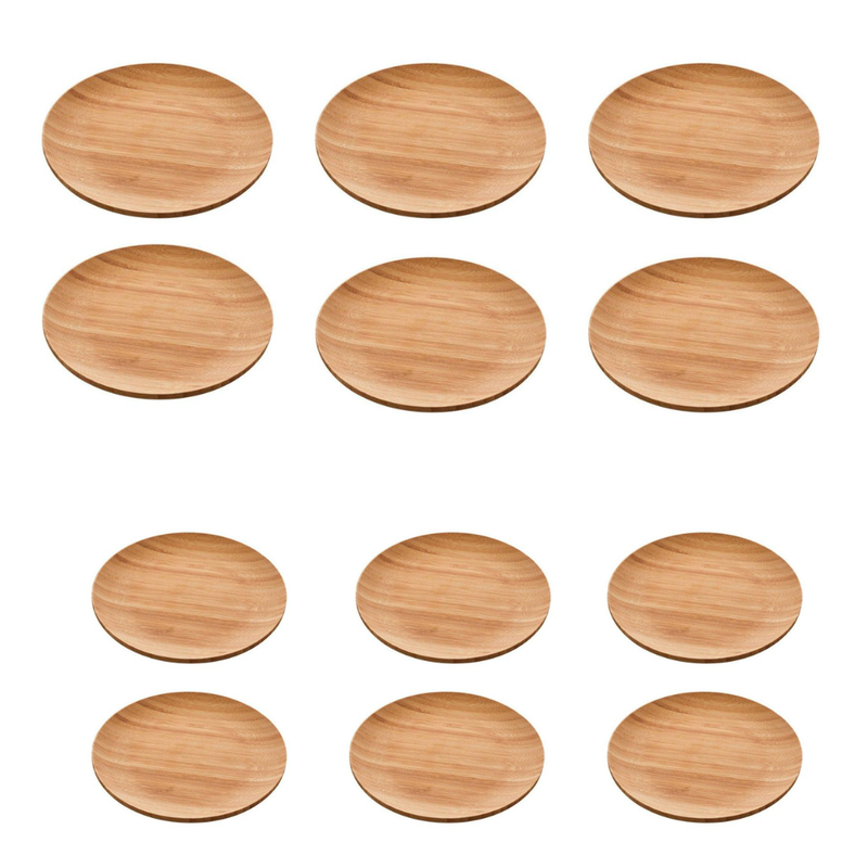 kit 6 pratos jantar 6 pratos sobremesa bambu me decora casa