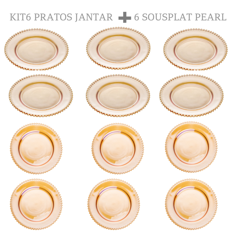 kit prato jantar sousplat bolinha pearl wolff me decora casa