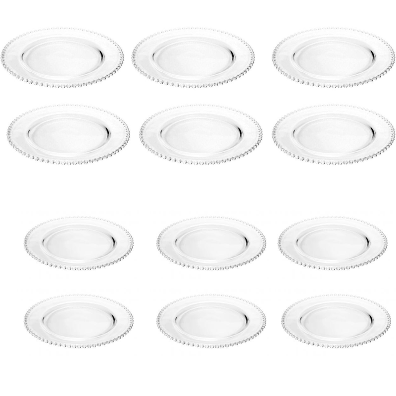 kit combo sousplat prato jantar pearl bolinha wolff me decora casa