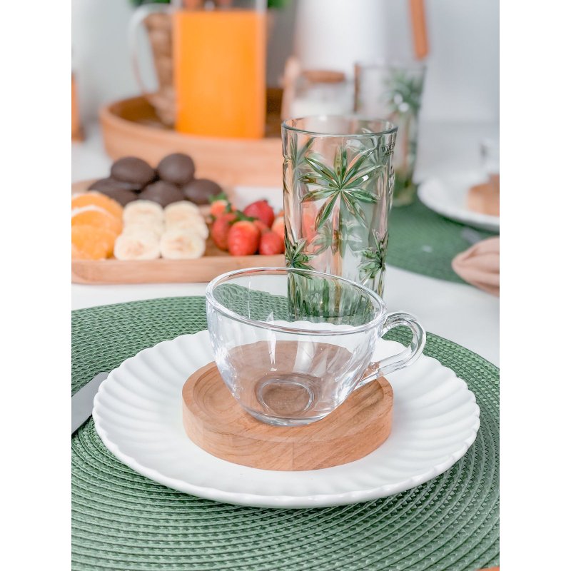 xicara pires madeira 190 ml me decora casa