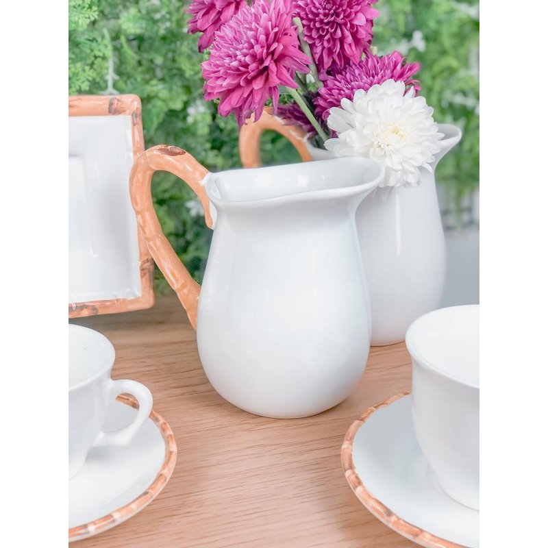 leiteira bambu scalla 580 ml branco me decora casa