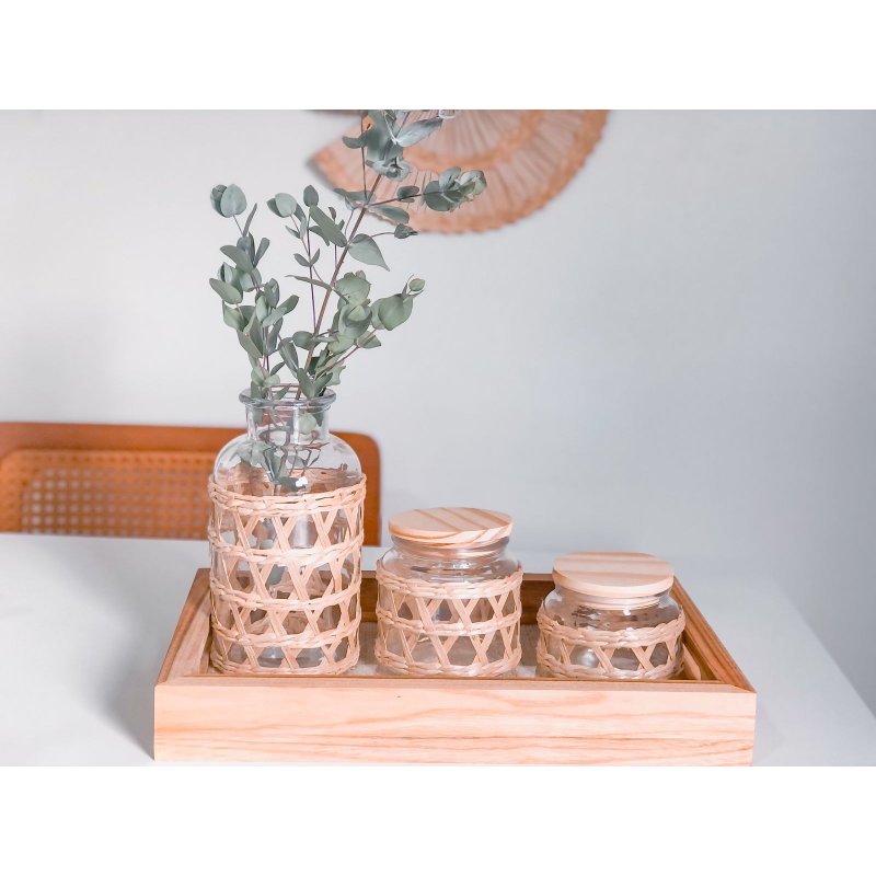 vaso vidro de fibra natural 10 cm x 19 5 cm me decora casa