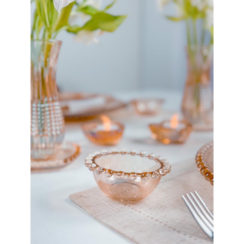 conjunto 4 bowls cristal pearl bolinhas 9 cm x 4 cm wolff ambar me decora casa