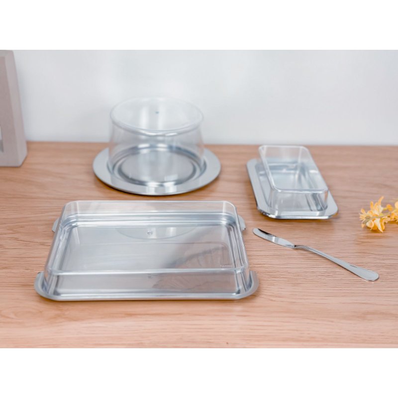 kit porta frios porta queijo manteigueira com espatula inox me decora casa