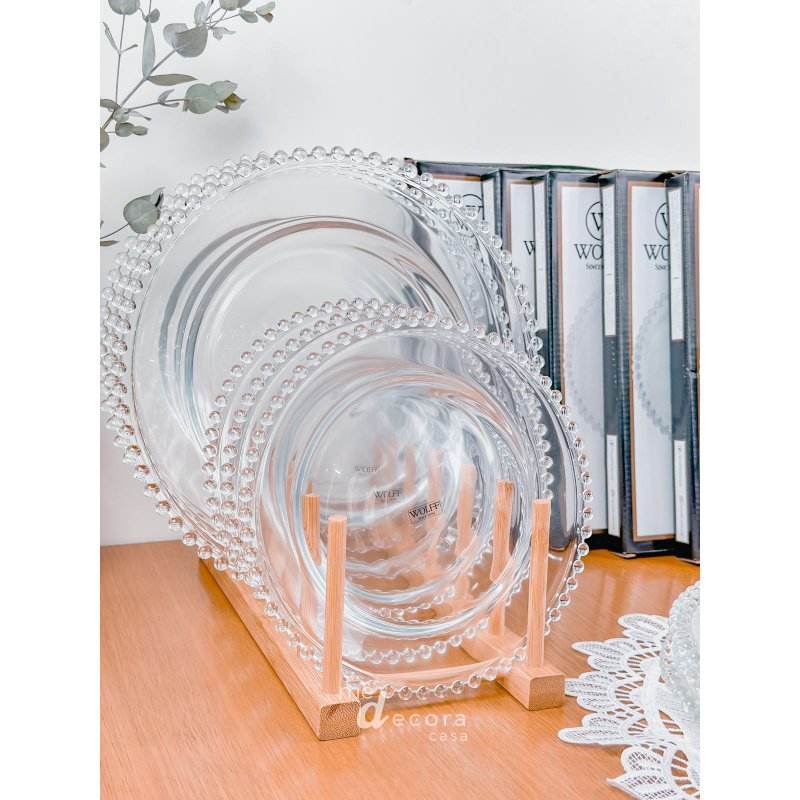 kit pratos jantar raso sobremesa bolinha pearl wolff me decora casa