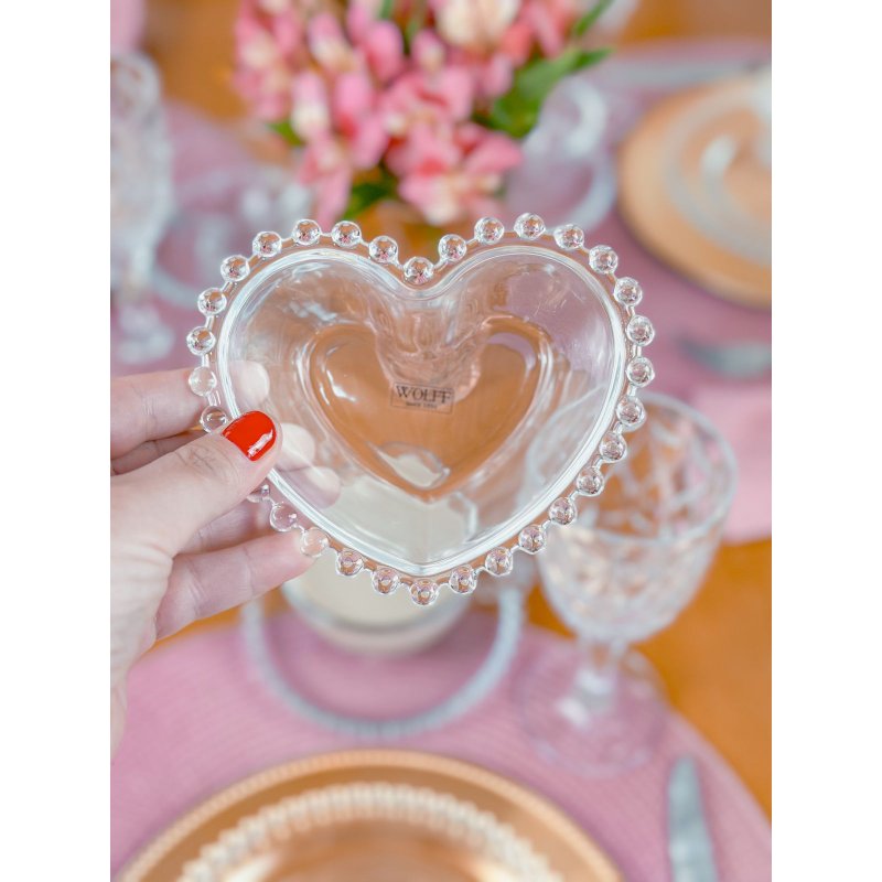 conjunto 4 bowls cristal coracao pearl bolinhas 12 cm x 10 cm x 4 cm wolff transparente me decora casa