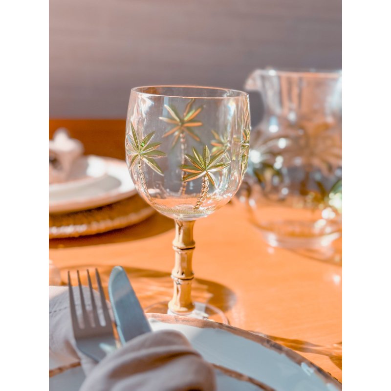 conjunto 6 tacas acrilico palm tree 495 ml me decora casa