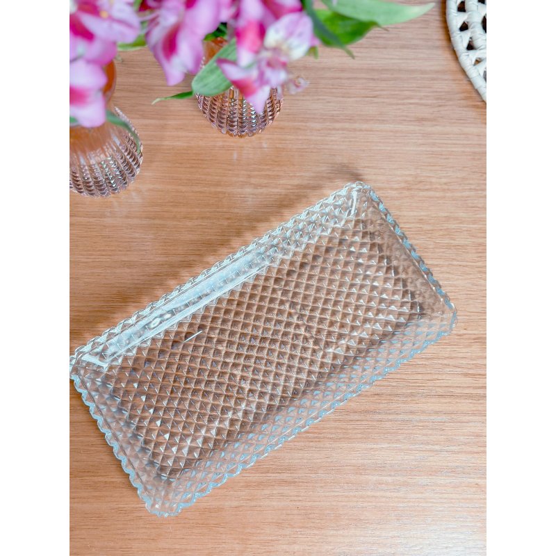 travessa diamante 25 cm x 13 cm x 2 cm me decora casa