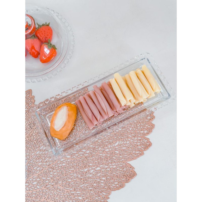 travessa cristal coracao retangular 30 cm transparente me decora casa