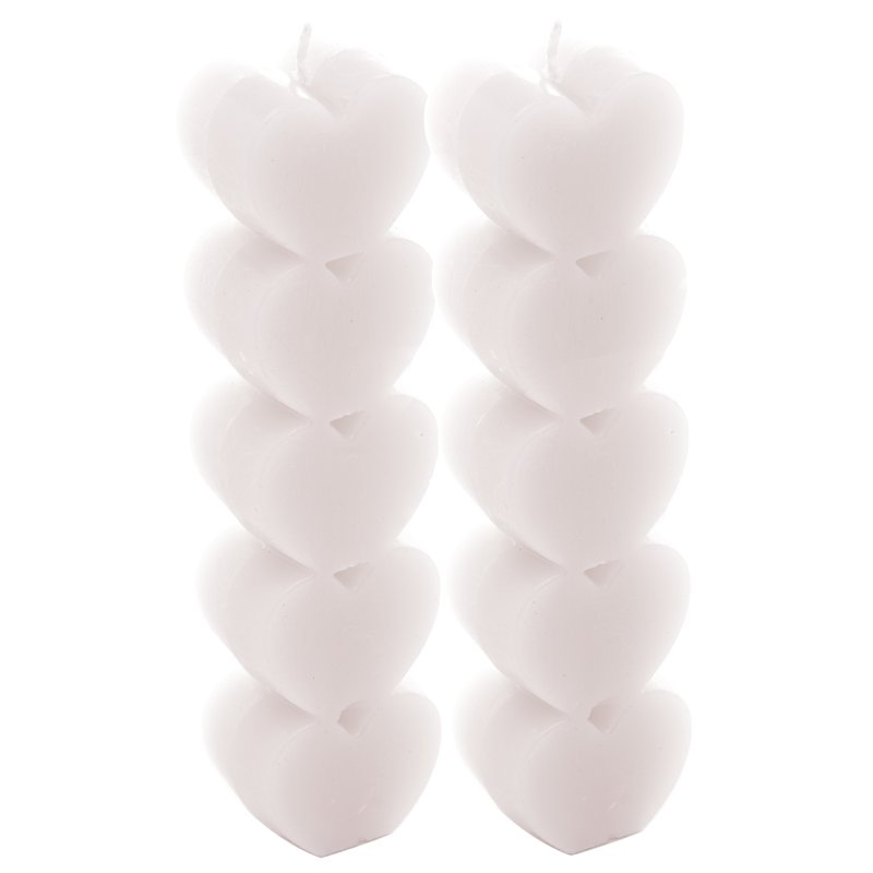 jogo 2 velas heart branco me decora casa
