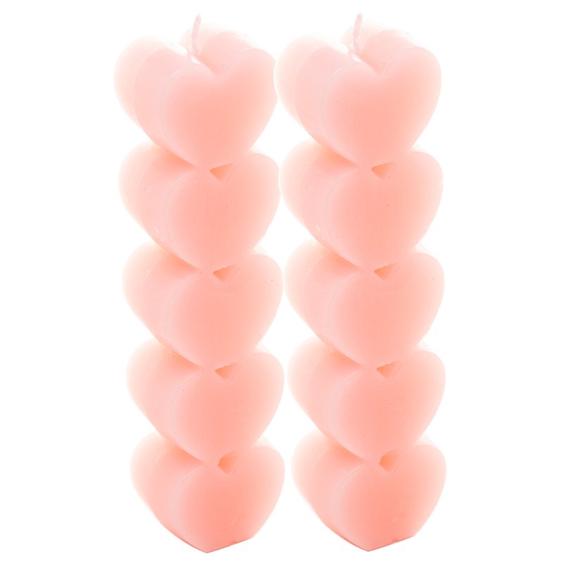 jogo 2 velas heart rosa me decora casa