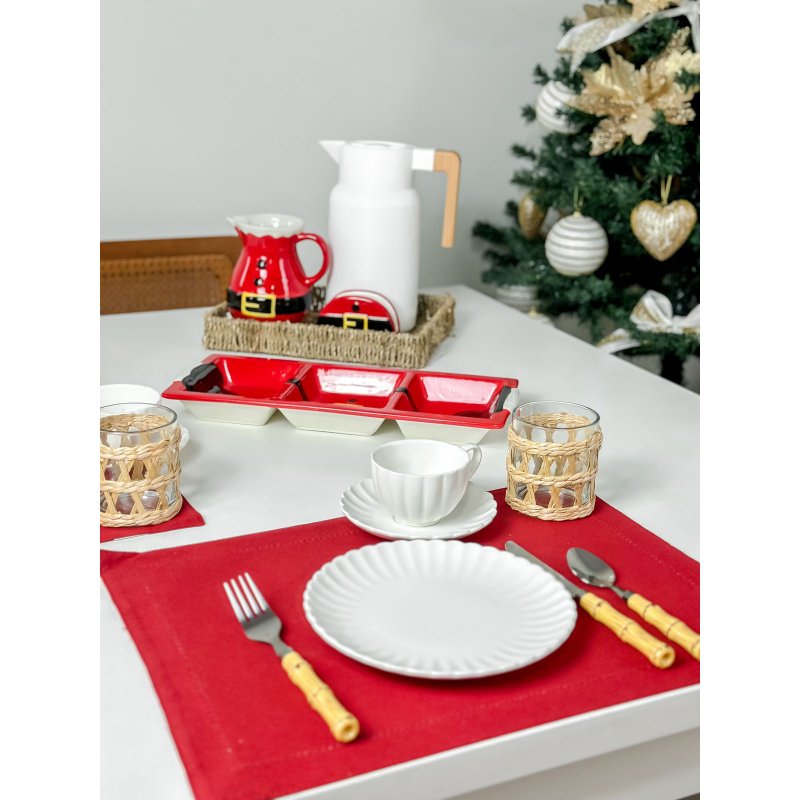 jogo lugar americano vermelho natal me decora casa