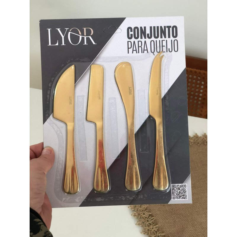 jogo facas para queijo dourado me decora casa