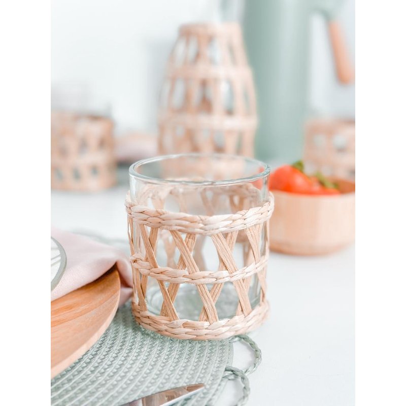 jogo 4 copos baixos sisal 320 ml me decora casa