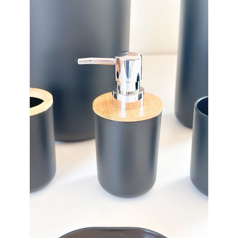 kit banheiro bambu preto me decora casa 3