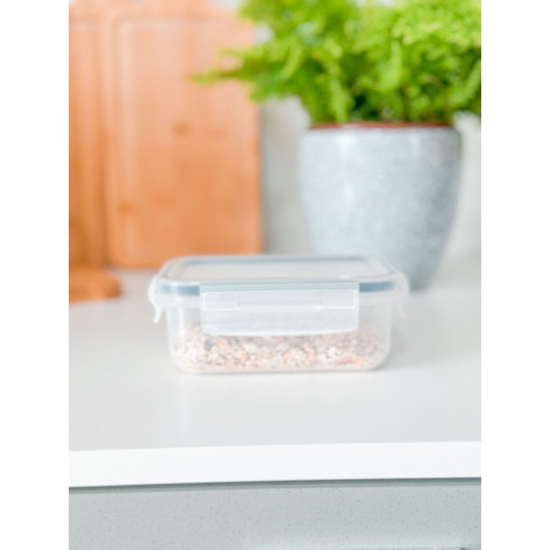Pote Click Retangular 380 ml Transparente me decora casa
