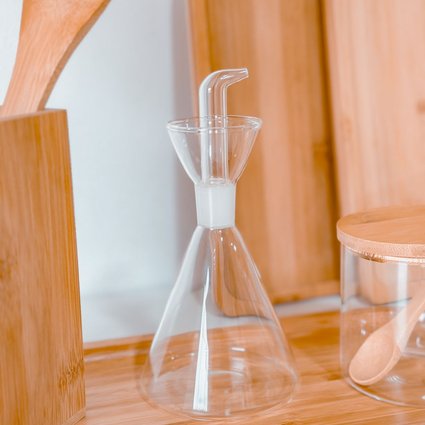 galheteiro de vidro minimalista 250 ml me decora casa
