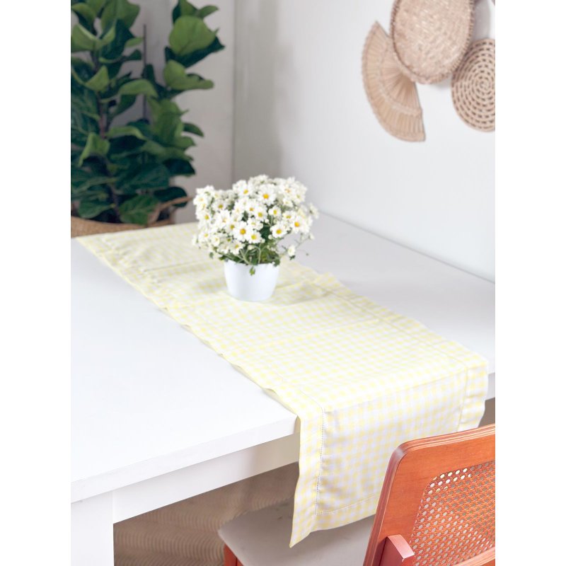 trilho mesa xadrez amarelo me decora casa