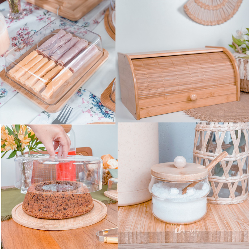 kit boleira porta pao bambu me decora casa