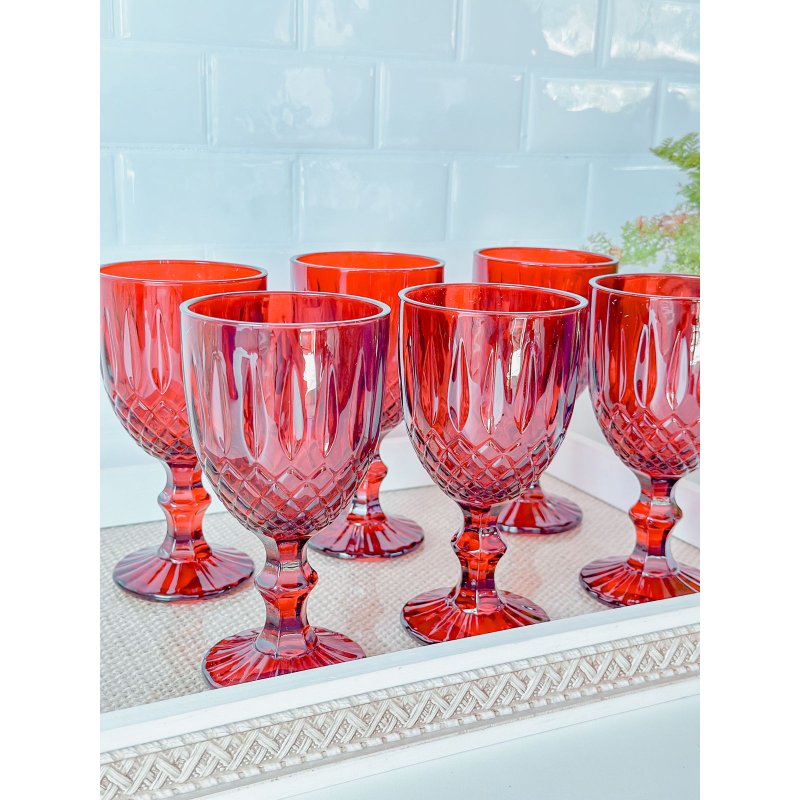 tacas agua greek 345 ml vermelho me decora casa