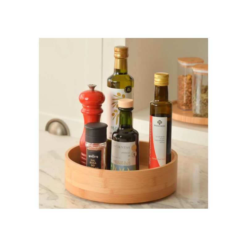 organizador giratorio duplo bambu me decora casa