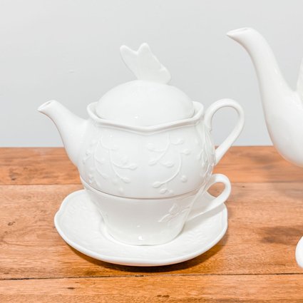conjunto 3 pecas cha porcelana new bone butterfly flower branco me decora casa 1