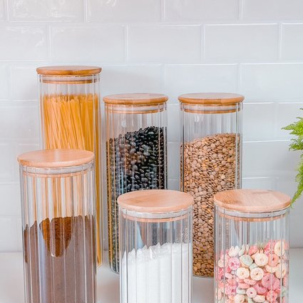 kit 6 porta mantimentos bambu me decora casa