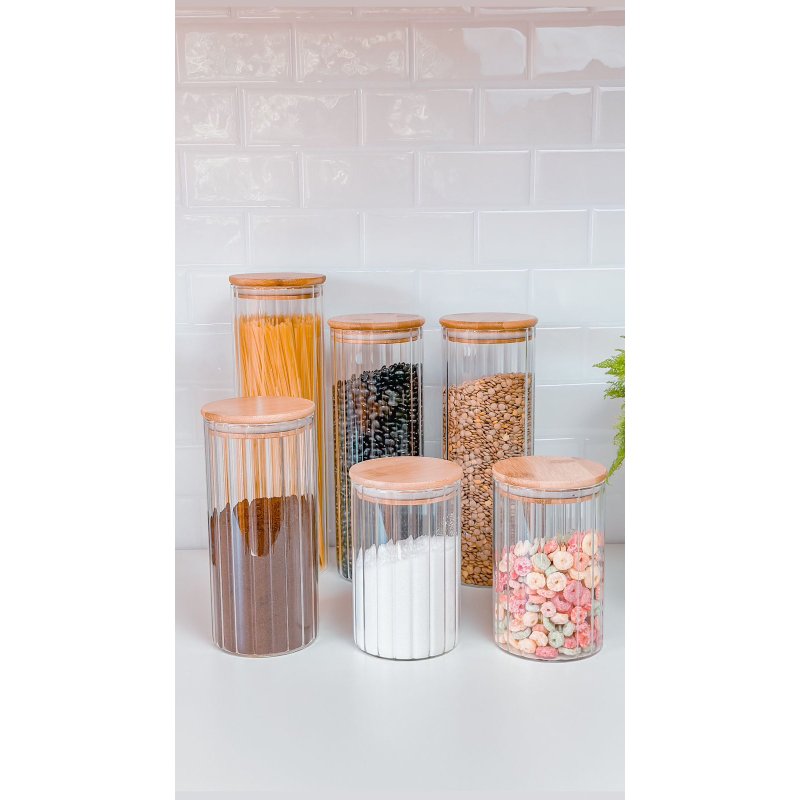kit 6 porta mantimentos bambu me decora casa