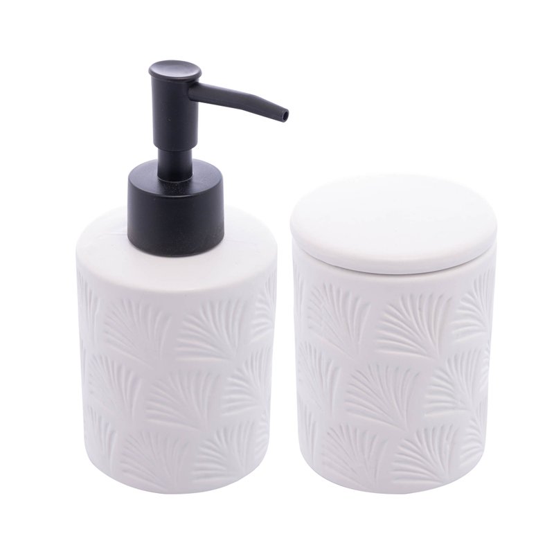 jogo banheiro leaf branco me decora casa