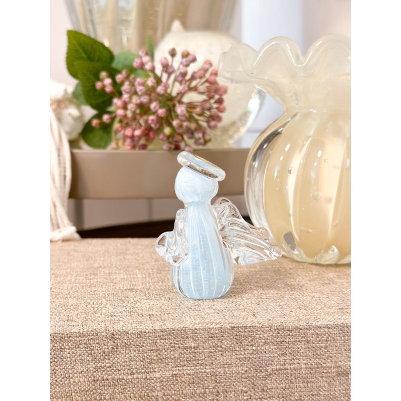 mini anjo cristal murano azul p me decora casa