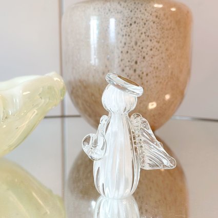 mini anjo cristal murano branco m me decora casa