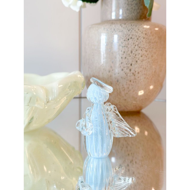 mini anjo cristal murano azul m me decora casa