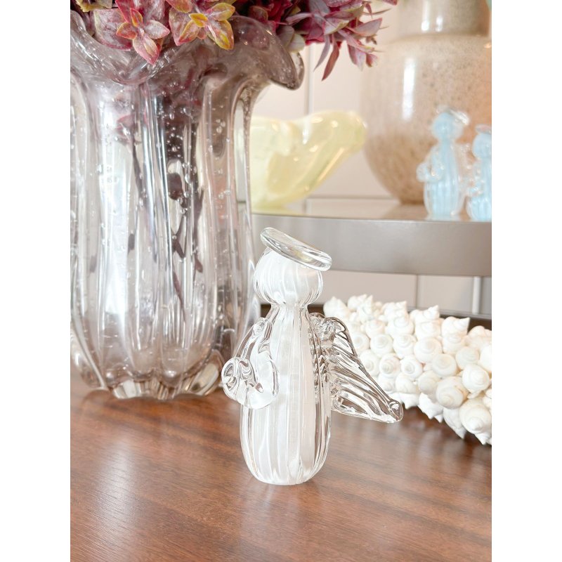 mini anjo cristal murano branco g me decora casa