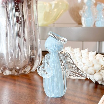 mini anjo cristal murano azul g me decora casa