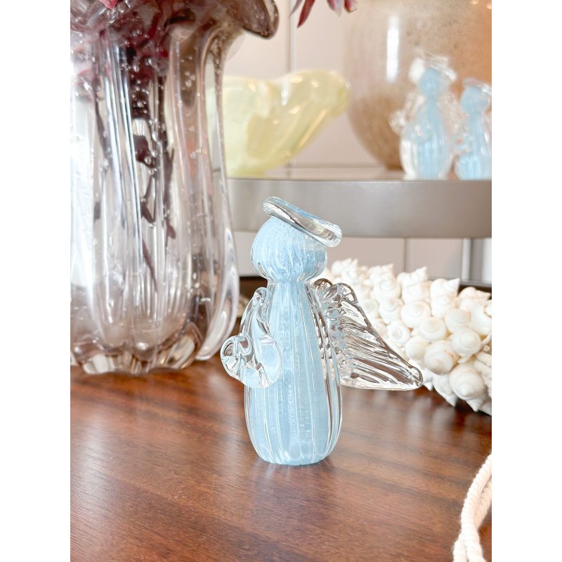 mini anjo cristal murano azul g me decora casa