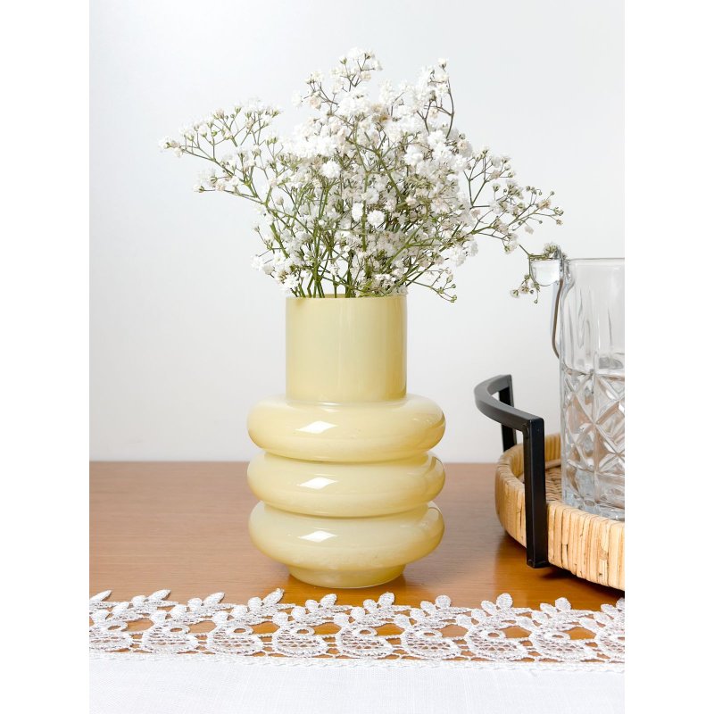 vaso vidro boho menor amarelo