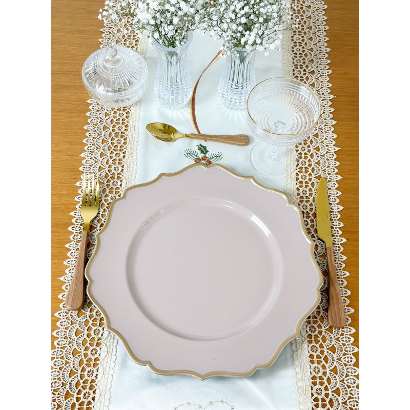 sousplat bege com dourado me decora casa