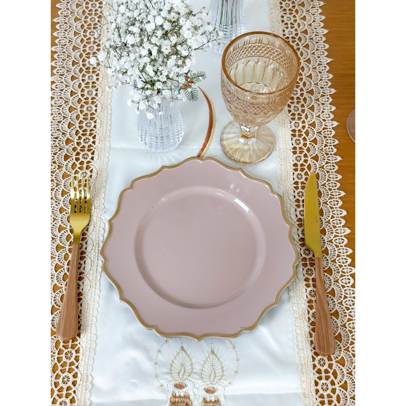 sousplat cha bege com dourado me decora casa