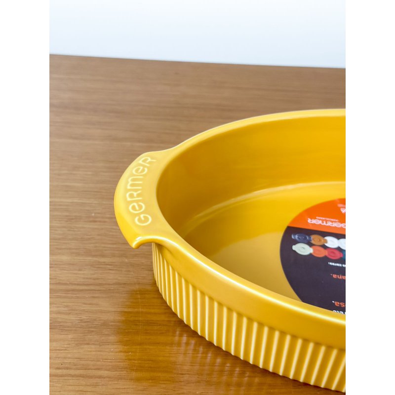 travessa oval amarela grande germer me decora casa