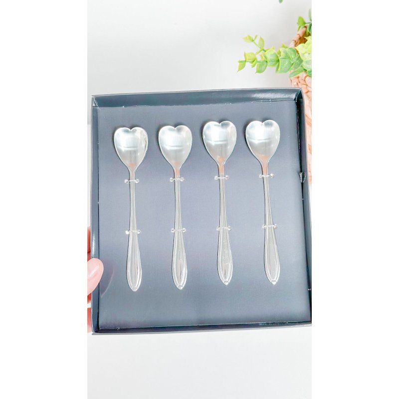 colheres aco inox cha heart prata me decora casa