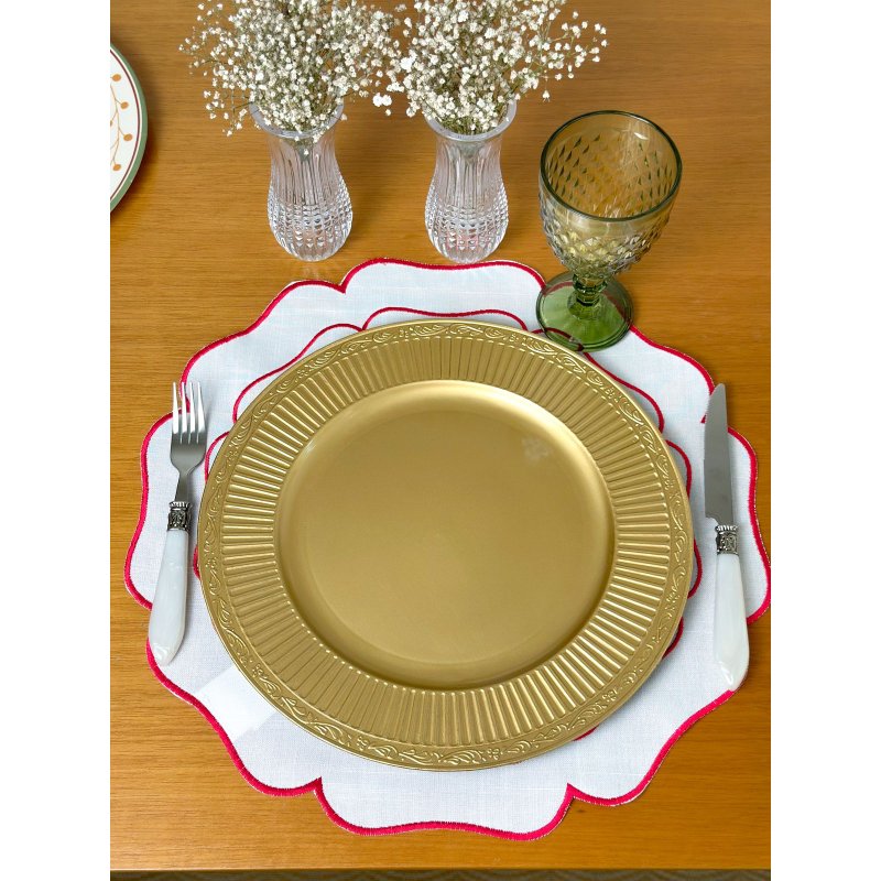 sousplat galles 33 cm dourado me decora casa