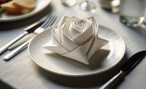 Como dobrar guardanapo de papel para mesa posta