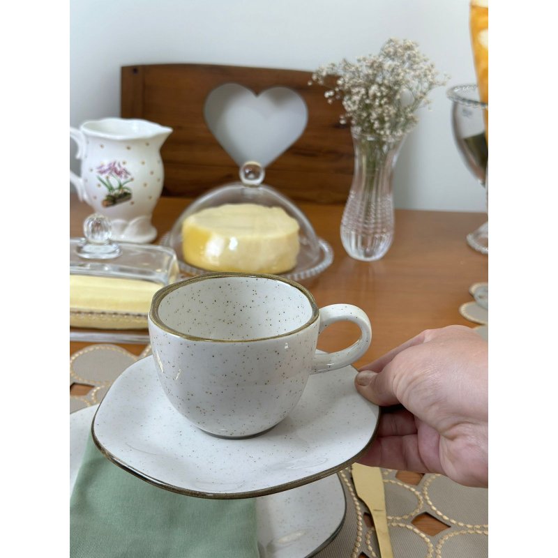 jogo 6 xicaras cha cafe pires 220 ml ryo maresia oxford me decora casa