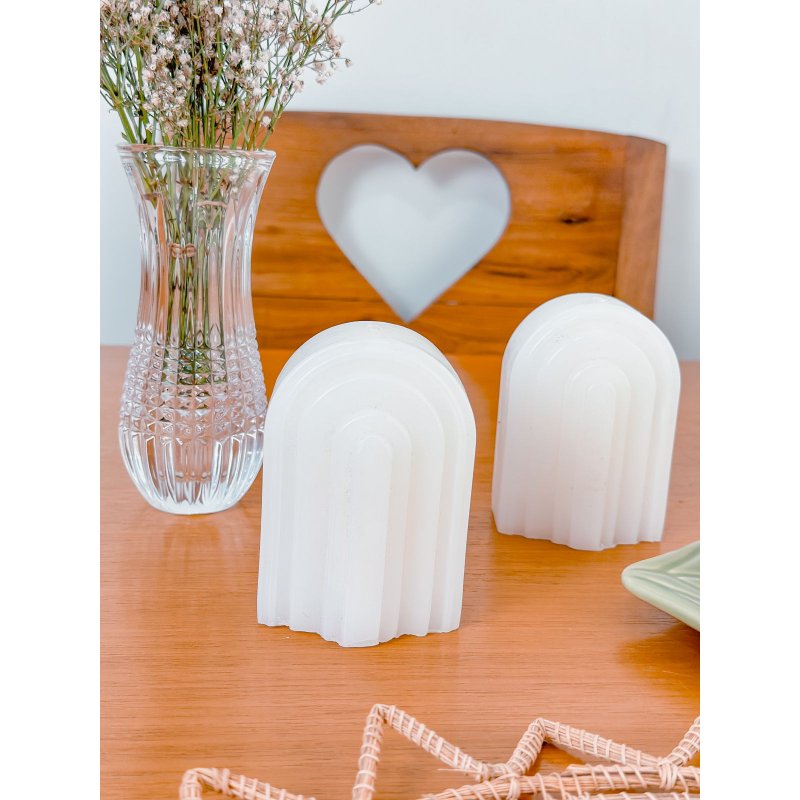 vela decorativa boho branco me decora casa