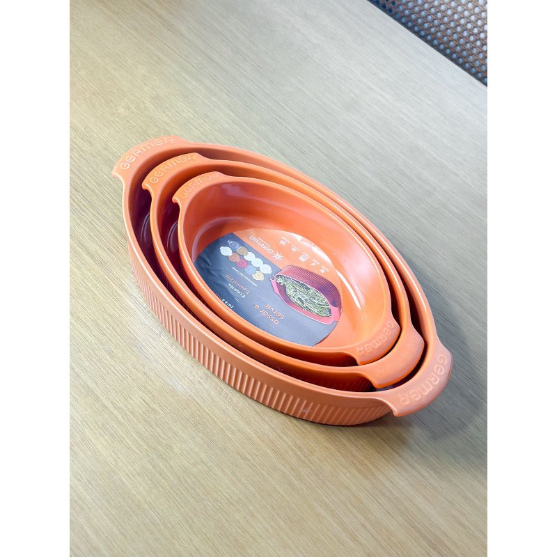 kit travessa oval laranja me decora casa 2